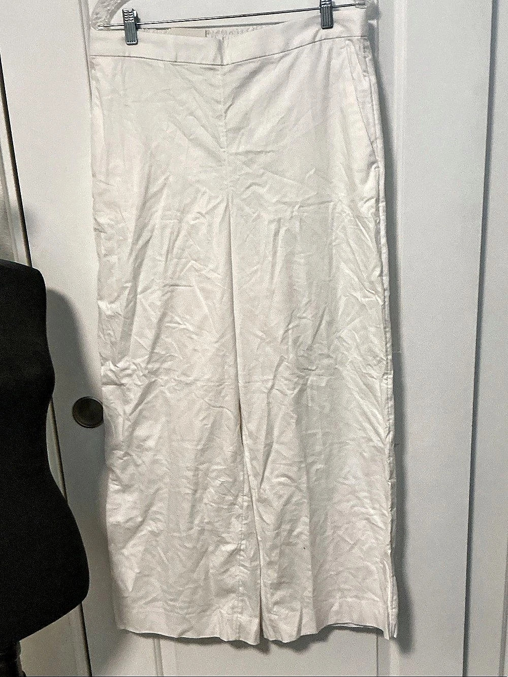 Banana Republic Hayden Wide-Leg Pant Wide-Leg Linen Blend Pants in White Size L